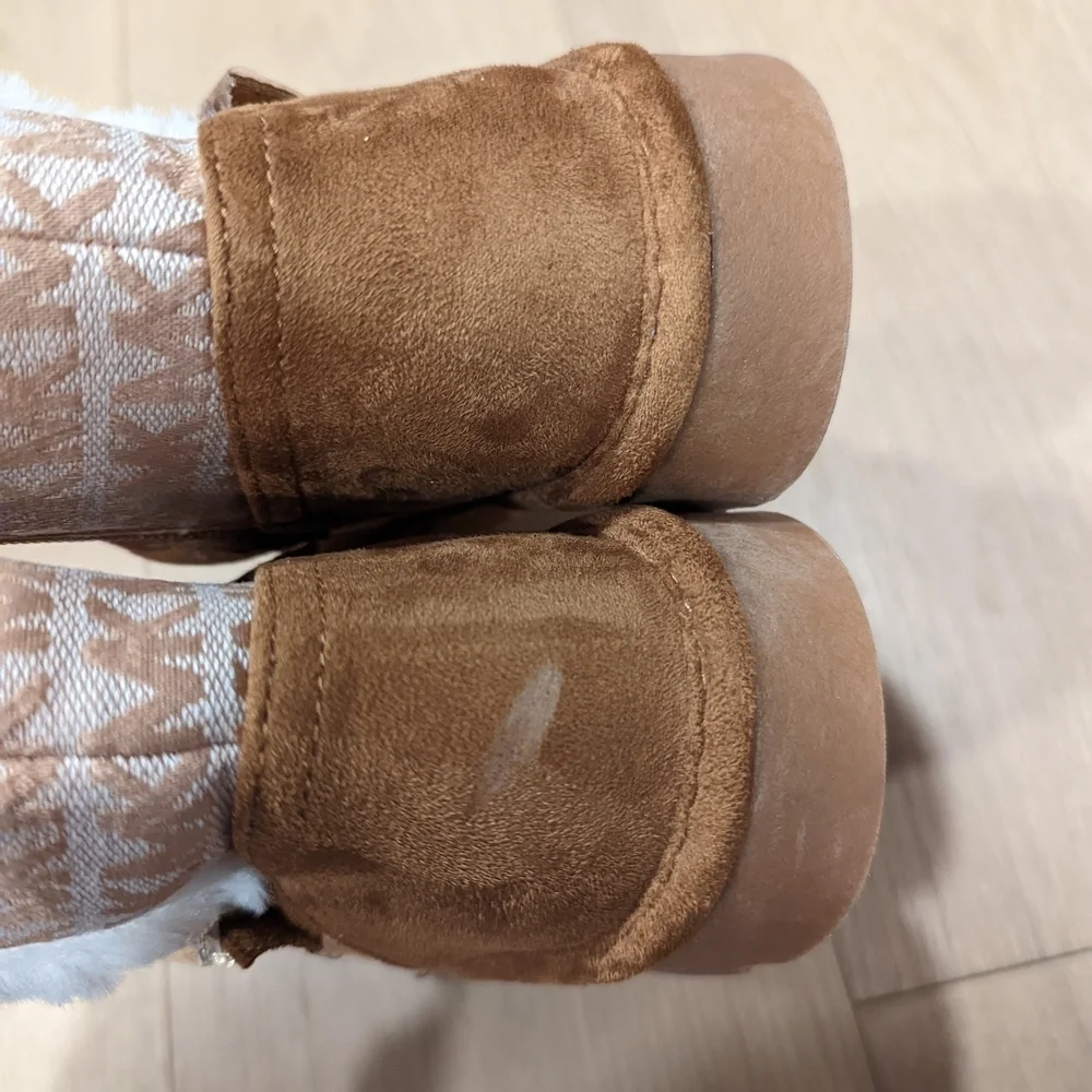 Michael Kors Brown and White Fur Boots